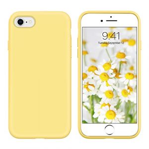 DUEDUE Coque pour iPhone 7/8/SE, Silicone Militaire Antichoc, Doublure Coque de Téléphone pour iPhone 7/8/SE Protection Ecran Intégrale,Toucher Confortable Anti Rayures Etui pour iPhone 7/8/SE,Jaune (XL-Direct, neuf)