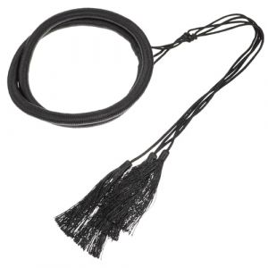 NUOBESTY Bandeau pour Homme avec Pompons Noir en Polypropyl&egrave;ne Tress&eacute; Accessoire Costume Arabe pour Soir&eacute;es &agrave; Th&egrave;me Oriental et Festivals Foulard Arabe Turban Style Moyen-Orient (Camplos, neuf)