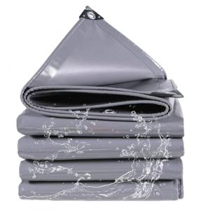 WLRHGl Bâche de Protection avec Oeillets, 0.5 x 5 m Bâche en Tissu imperméable et indéchirable Bâche PVC Universelle Exterieur, Camion, Piscine, Meubles de Jardin WLR010, Gris (WLRHGl store, neuf)
