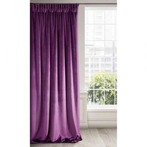 Eurofirany RIA Rideau en Velours Doux avec Galon Fronceur - 1 pièce élégant de qualité supérieure pour Chambre à Coucher, Salon, Velvet, 140x270cm, Mauve Foncé (dein.haus, neuf)