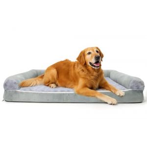 MDDK DY Lit Chien Orthop&eacute;dique XL 105&times;75&times;20 cm, Grand Panier pour Chien, Coussin Orthop&eacute;dique Lavable, Design Sofa, Antid&eacute;rapant & Imperm&eacute;able, Gris Clair (dianyu-11, neuf)