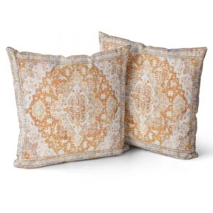 Snylcce Lot de 2 Housses de Coussin Boho Jaune Motif Antique et Vintage Housse de Coussin Douce 40x40 cm pour canapé de Jardin, canapé, lit - Taies d'oreiller décoratives 16x16 Pouces (Sunycler, neuf)