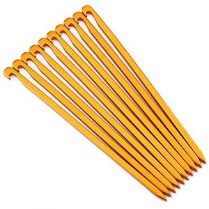 Auto 10 pièces 16 cm en Aluminium Robuste auvent de Camping auvent Tente piquets de Roche Clous pour poteaux de Camping, 10 pièces piquets de poteaux Robustes+Sardine (Reminnbor, neuf)