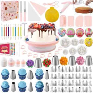 Nifogo Kit Patisserie Douille Patisserie 301 Pièces, Accessoire Patisserie, Ustensiles à Pâtisserie, Plateau Tournant Gateau, Poche a Douille, Caissettes Cupcake (Nifogo Deals, neuf)