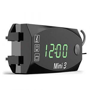 JAWSEU Horloge Numérique Moto, 3 in 1 Horloge De Guidon De Moto Horloge Numérique Thermomètre Voltmètre Écran Universel Étanche Montre Moto avec Affichage Grand Écran (Haptre, neuf)