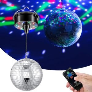 Boule Disco Boule &agrave; Facettes, Boule Disco Rotative De 15 Cm Lumi&egrave;Res Disco Lumi&egrave;Res De F&ecirc;Te Lumi&egrave;Res Motoris&eacute;Es Avec T&eacute;L&eacute;Commande Pour Les F&ecirc;Tes (Vitesse Fixe) (CHANGTAIXIN, neuf)