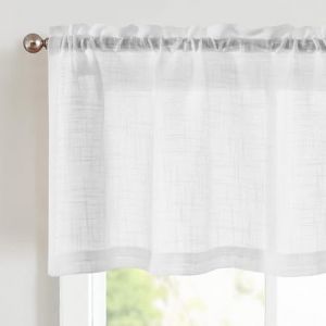 Rideaux &agrave; Panneaux, Lot de 2 Rideaux Bistrot 60 x 45 cm (l x H) Rideau Court, Rideau de Cuisine, Pour Salle de Bain,D&eacute;coration de Petite Fen&ecirc;tre, Blanc (CSMY-LHM, neuf)