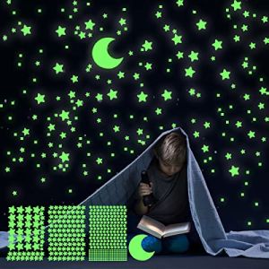 Étoiles Phosphorescentes Lumineux, 455 Autocollants Fluorescent, Stickers Phosphorescents de Plafond Muraux Décoration pour Chambres d'Enfants Étoilé Brillant (Glowing  World, neuf)