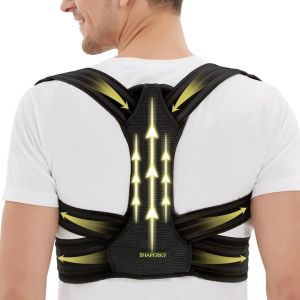 SHAPERKY Redresse dos correcteur de posture, orthèse réglable pour le haut du dos, support de la mémoire musculaire, soulageant les douleurs du cou, des épaules, du haut et du bas du dos S/M (Les Fleurs Fleurissent EU, neuf)