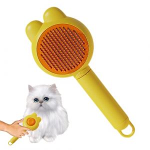 Brosse de chat avec bouton de lib&eacute;ration - outil de toilettage pour chiens, animal de compagnie de forme d'oreille de lapin | Peigne de chien pour les chats &agrave; poils longs, peigne auto-nettoyage, (chzang, neuf)