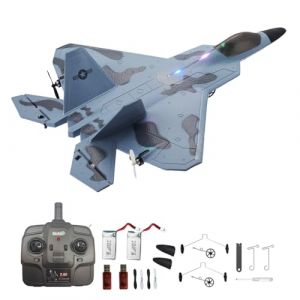 SAYZON F22S Avion RC 4CH F22 Raptor Modèle 3D6G RTF RC Jet Drone Extérieur 2.4Ghz LED Planeur RC avec Batterie de Rechange Train d'Atterrissage Chargeur (SAYZON Toys Store, neuf)