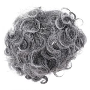 Mipcase Perruque Cosplay Femme Boucl&eacute;e Grise pour Sc&egrave;ne et F&ecirc;te D&eacute;guisement Mamie Accessoire Unique (andy wang, neuf)