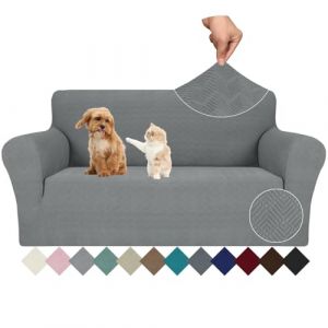 Ystyle Extensible Housse Canapé 2 Places, Universelle Housse De Canapé avec Accoudoirs, Housse Protection Canapém, Sofa Cover Antidérapante, Couvre Canapé pour Chiens Chats Animaux, Gris Clair (YSTYLE HOME, neuf)