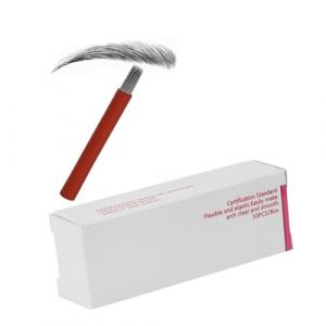 PartyKindom Lames De Microblading 50 Pcs 21r Acier Inoxydable Plastique Rouge Usage F&eacute;minin Maquillage Sourcils Professionnel (Brushira, neuf)