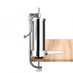 DREAMADE Poussoir &agrave; Viande Horizontal/Vertical, Machine &agrave; Saucisses Manuel avec 4 Tubes(15mm,19mm,22mm,25mm), pour Cuisine, Restaurant ou Cantine (Vertical, 3,6 L) Argent (DREAMADE, neuf)
