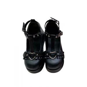 Chaussures Mary Jane à Plateforme pour Femme - Bout Doux - Cheville - Lolita - Gothique - Chaussures à Plateforme - Chaussures habillées en Cuir Verni - Chaussures, Style-1, 41 EU (ToBe-One, neuf)