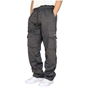 Pantalons De Sport Homme, Jogging Hommes Pantalon Cargo Homme Survêtement Homme Jogging Bas de Survêtement Camouflage Workwear Mode Pantalon asual Workout avec Poches Pantalon Jogging Homme Gris 5XL (heidianshuai, neuf)