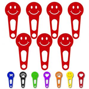 OnAir&reg; jetons de chariot de courses, dispositif de d&eacute;verrouillage de chariot de courses pour un retrait imm&eacute;diat ; Porte-cl&eacute;s en forme de jeton de caddie (Happy Face, Rouge, 24 pi&egrave;ces) (Pixkom GmbH, neuf)