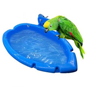 GIMOCOOL Baignoire &agrave; Oiseaux Accessoires Baignoire Multifonction/Bol d'alimentation de Cage &agrave; Oiseaux Bassin Cage de Perroquet Bo&icirc;te de Bain Suspendue Baignoires &agrave; Oiseaux Bol de Baignoire 18&times;10&times;4cm (herin, neuf)
