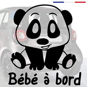 Sticker bébé à bord pour voiture Panda 20 cm Noir - Anakiss (Anakiss, neuf)