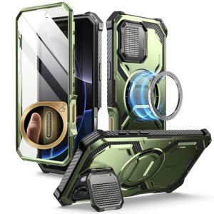 i-Blason Coque pour iPhone 16 Pro Max avec Protecteur Caméra Support Intégrés [Compatible avec Bouton Caméra & MagSafe] [Protection Militaire] Armorbox Coque Intégrale avec Protection d’Ecran, Vert (SUPCASE & i-Blason Store, neuf)