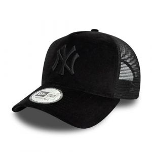 New Era New York Yankees Casquette pour Femme Snapback Ajustable Fille Femme Chapeau Logo NY Ton sur Ton Velours Noir (capspin, neuf)