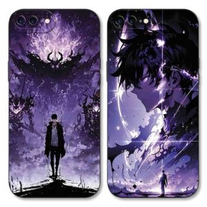 TBNMBGY 2 Pi&egrave;ces Noir Coque pour iPhone 7 Plus/8 Plus 5.5",Anime Sang Chaud Motif Manga &Eacute;tui de Protection Antichoc Bumper TPU Silicone Protective Housse,Noir (guangshuishirongjingshangma, neuf)