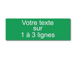 Plaque grav&eacute;e personnalis&eacute;e 1 &agrave; 3 lignes 30x10cm autocollante Vert Clair (my-goodprice, neuf)