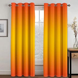 NuAnYI Rideau Occultant À Oeillets 2 Pièces Orange Dégradé Art d'enfants Rideaux Réduction du Bruit Rideau Occultant Rideaux Motif Décoratif Style Impression Numérique 3D 140x160CM (LI Bang JSCF, neuf)