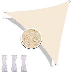 Redfire Voile D'ombrage Toile 3X3X3M, Résistant la Poussière d’Ombre Protection Soleil Protection Solaire Tissu Oxford Compris Corde Fixation pour Piscine Beige (Redfire-EU, neuf)