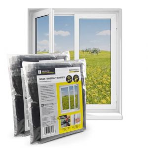 EASYmaxx Moustiquaire de fen&ecirc;tre avec Velcro | Peut &ecirc;tre d&eacute;coup&eacute;e jusqu'&agrave; 110 x 130 cm | Montage facile de la protection anti-insectes - sans percer ni visser | Bande Velcro autocollante [2 Pi&egrave;ces] (DS e-Sales GmbH, neuf)
