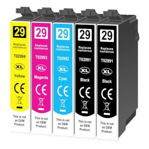 Jhaan 29XL Cartouches d'encre Cartouche d'encre Compatible avec Epson 29 XL Multipack pour Expression Home XP-245 XP-255 XP-235 XP-247 XP-345 XP-332 XP-335 XP-342 XP-432 XP-435 XP-257 (5-Pack) (Jhaan, neuf)