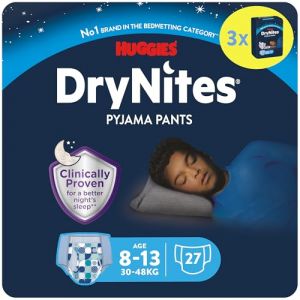 Huggies Drynites Lot de 27 culottes absorbantes pour bébé Taille L (27-57 Kg) (Bienfaisant, neuf)