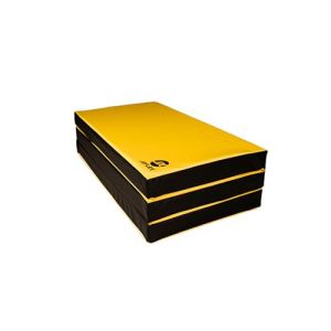 Jeflex - Tapis de gym pliable jaune et noir et tapis de sol doux 150 x 100 x 8 cm fabriqué en Allemagne / tapis de gym portable / tapis de fitness et tapis de yoga / tapis de jeu pour chambre d'enfant (Jeflex, neuf)