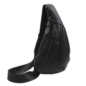 FANDARE Sac Poitrine Homme Sacoche Cuir Sling Bag Sacoche Ventrale Homme Bandouliere Sac d'Epaule Pochette Sac Holster Homme Personal Flex Bag Sac Homme pour Camping Voyage Business Noir (OÜ HULGY, neuf)