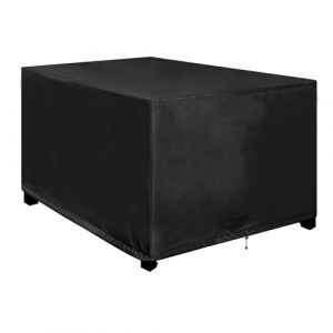OOOXZO Bache Protection Table Exterieur Grande Taille 250x150x75cm/LxWxH Bache Impermeable Exterieur Housses pour Mobilier de Jardin, Tissu Oxford, 600D Rectangulaire Housse Salon de Jardin-Noir (VerveVoyageStore, neuf)