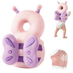 Furforstk protege tete bebe chute avec genouill&egrave;res casque bebe antichoc protection R&eacute;glable coussin anti chute b&eacute;b&eacute;, protection t&ecirc;te b&eacute;b&eacute; pour ramper et marcher (Papillon) B&eacute;b&eacute; ne r&eacute;siste pas (Furfor, neuf)