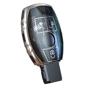 OATSBASF Coque de clé de Voiture pour Mercedes Benz Mercedes Benz W204 W211 2-3 Touches sans clé A B C E Class (C-Noir) (YILIPAI, neuf)