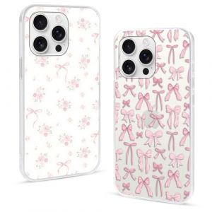 2 Pi&egrave;ces Transparent Coque pour Samsung Galaxy S23 Plus 5G 6,6",Cartoon Doux Arc Noeud Motif Aesthetic Dessin Fille Housse &Eacute;tui Ultra Mince TPU Antichoc Bumper Case pour Samsung S23 Plus 5G,Pink Bow (SiChuanShengWenChuanXianYiMeiWenHuaChuanMeiYouXianGongS