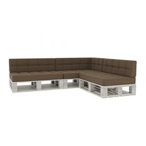 Coussin pour Palette Coussin d'assise Dossier piqué PFG 3xSet (Coussin d'assise 120x80 +Dossier 120x40), Hellmarron (FavreShop, neuf)