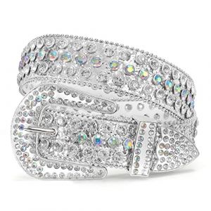 WERFORU Ceinture Strass pour Femme et Homme Ceinture Cowboy Western avec Clout&eacute; Pour Jeans et Pantalons (WERFORU FR Store, neuf)