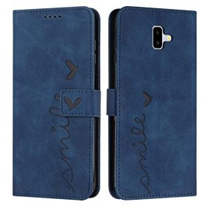 EATCYE Coque pour Samsung Galaxy J6 Plus 2018, &Eacute;tui Housse en Cuir PU Samsung J6 Plus 2018, Magnetique Flip [Pochette de Portefeuille], Etui de Protection pour Samsung Galaxy J6 Plus 2018 (Bleu) (EATCYE EU Direct Store, neuf)