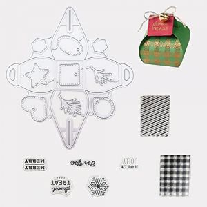 Dancepandas Matrice de D&eacute;coupe Bo&icirc;te Noel Cutting Dies Pochoirs Matrice de Coupe en M&eacute;tal pour Fabrication de Cartes, Bonbons, Bo&icirc;te Cadeau, Scrapbooking Pour Noel (Dancepandas, neuf)