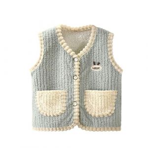 Générique Gilet en Polaire pour Bébé Garçon Fille Automne Hiver Veste Manteaux Sans Manches Cardigan Col en V Sherpa Gilets Ado Filles en Molleton Polaire Doux Chaud Vêtements d'extérieur avec Poches (NiceYear, neuf)