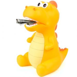 Lakpopya Tirelire Dinosaure pour Enfant, Grand Tirelire Billet Dinosaure pour Filles et Garçons en PVC sûr pour Décoration de Chambre d'enfant/Cadeau/Jouet/Cadeau de Baptême (Jaune, Assis) (Never fail, neuf)