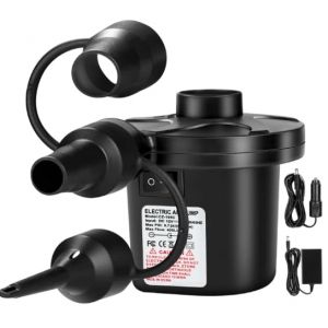 AearKing Pompe &agrave; Air &Eacute;lectrique, Gonfleur Electrique avec 3 Buses, 2 en 1 Pompe Gonfleur et D&eacute;gonfleur Rapide AC 110V-240V/DC 12V 50W, Pompe &Eacute;lectrique pour Matelas Gonflable, Piscine Gonflable (AearKing-US, neuf)
