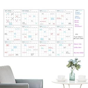 Calendrier mural extra large – Planificateur mural annuel 12 mois | Tableau mural effaçable Dry Erase, organiseur de bureau et de maison, grand planificateur mensuel pour l'école et les affaires (wwyox, neuf)