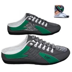 MAOAEAD Baskets dos nu pour homme, pantoufles de sport d'été à enfiler pour homme, mule décontractée à dos ouvert, chaussures d'extérieur (cuir-gris, 41) (YUZHSTORE, neuf)
