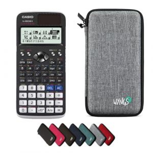 Casio fx-991DE X Classwiz avec Housse de Protection WYNGS Incluse Gris Clair - Calculatrice Scientifique - Pack de Base (CALCUSO, neuf)