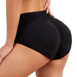 FOSLXIN Femme Culotte Sculptante Rembourr&eacute;e, Culotte Remonte Fesse Invisible Butt Lifter Panty Push Up Fesse avec Coussinet (FR/ES, Alpha/Lettres, S, Taille Normale, Taille Normale, Noir) (lixingmaoyi-, neuf)